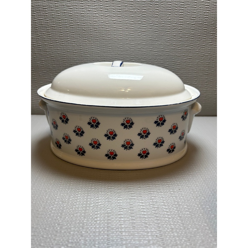 Schmid Brasserie Souleiado Print Oval Covered Casserole Dish French Provencal